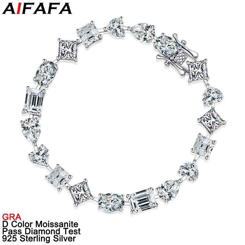 

Stunning D Color Moissanite Diamond Tennis Chains Bracelet Top Quality 100% s925 Sterling Silver Hand Chain Fine Jewelry