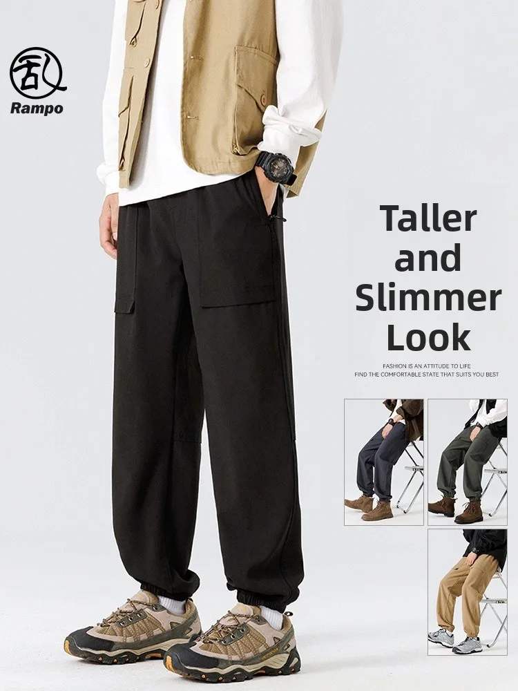 

Outdoor Men's Cargo Pants Spring New Cone ape Cuffed Sports Workwear Loose Fit Casual Trousers Polyester Spandex Blend