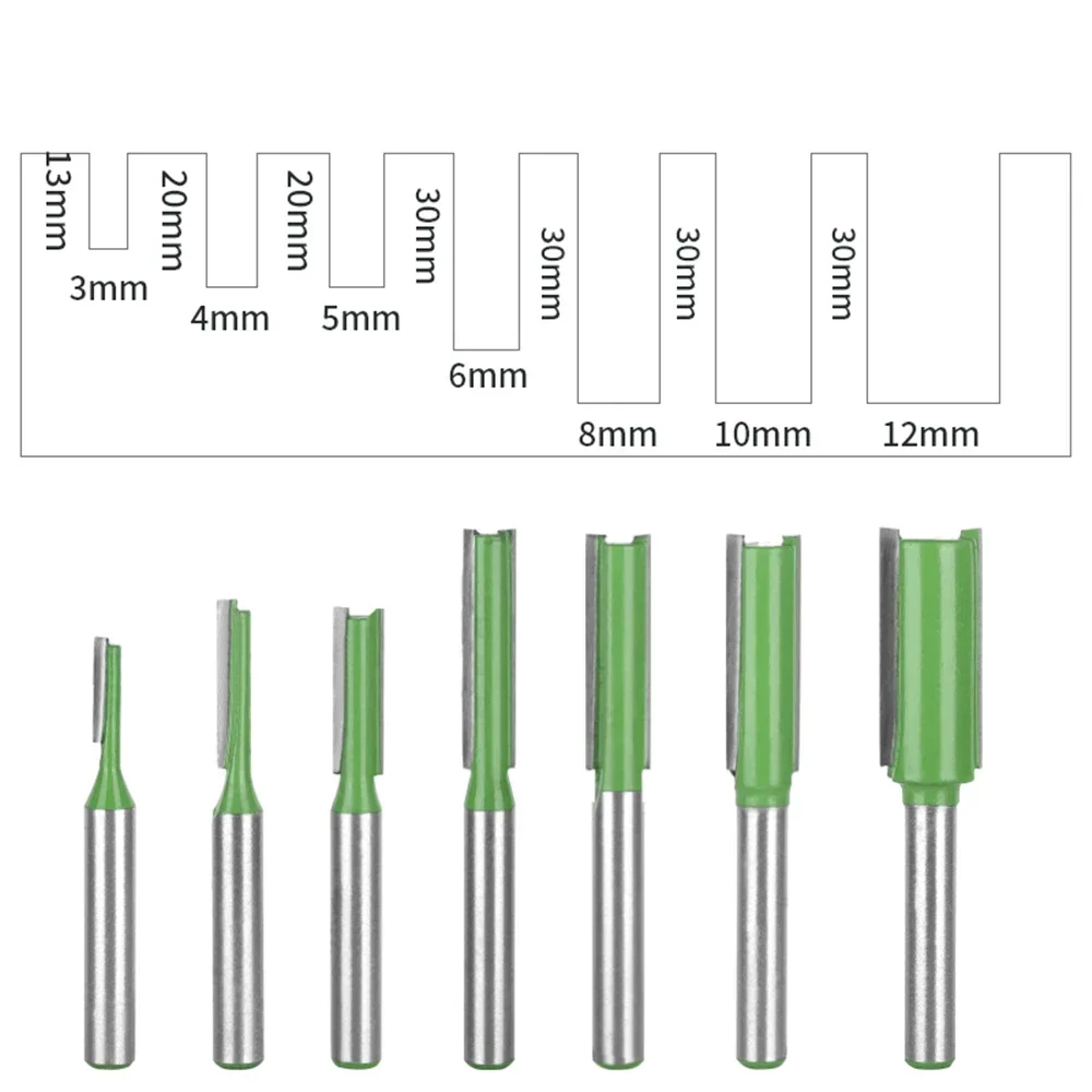 6mm 6.35mm Shank Wood Router Bit Tungsten Carbide End Mill Straight Shape Milling Cutter for Wood Woodworking Tools