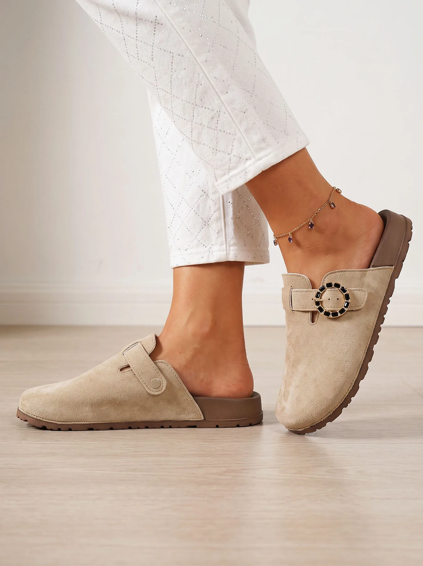Plus Size Men Clogs Suede Mules Big Size Slip On Adjustable Strap Comfortable Casual Walking Shoes 32-50