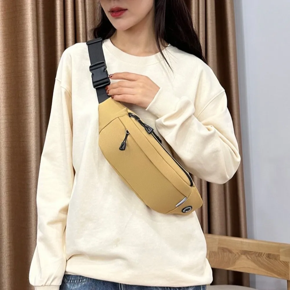 

Waterproof Crossbody Chest Bag Oxford Cloth Lightweight Men Fanny Phone Pack Multi-function Belt Pouch Bag Running Waist Bag