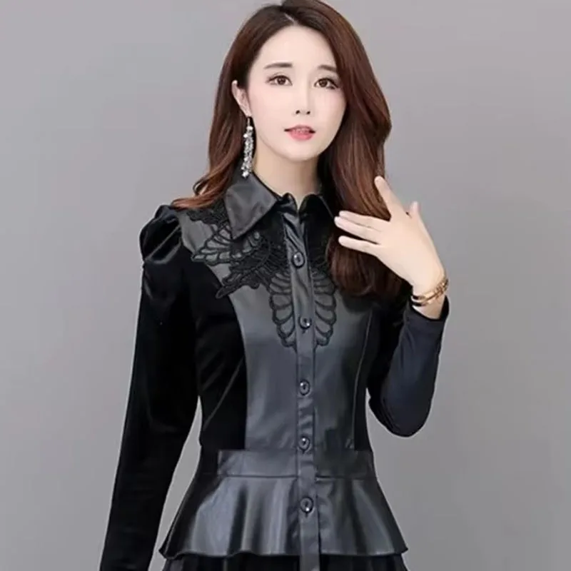 

Женская модная тонкая кожаная ветровка, женская весна-осень 202, новое корейское тонкое платье из искусственной кожи, пальто, верхняя одежда 6XL