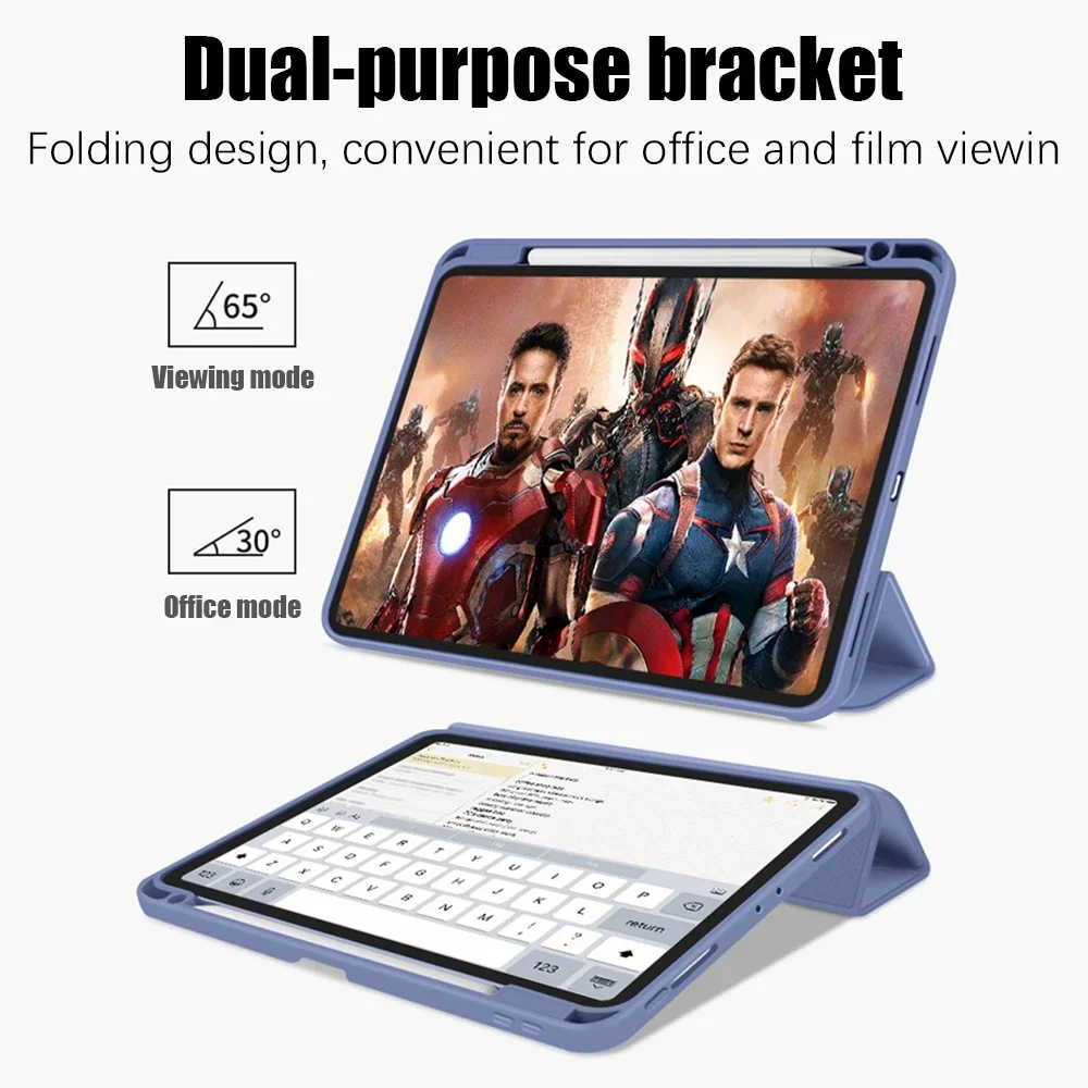 For iPad Case 10th 10.9 Generation A16 Pro 11 12.9 13 2025 Funda For iPad Air 5 4 7th 8th 9th 10.2 Mini 6 7 Cover Pencil Holder