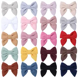 2Pcs/set 2.7Inch Solid 20Colors Hair Bows Hair Clips For Baby Girls Boutique Hairpins Barrettes Headwear Kids Hair Acesssories