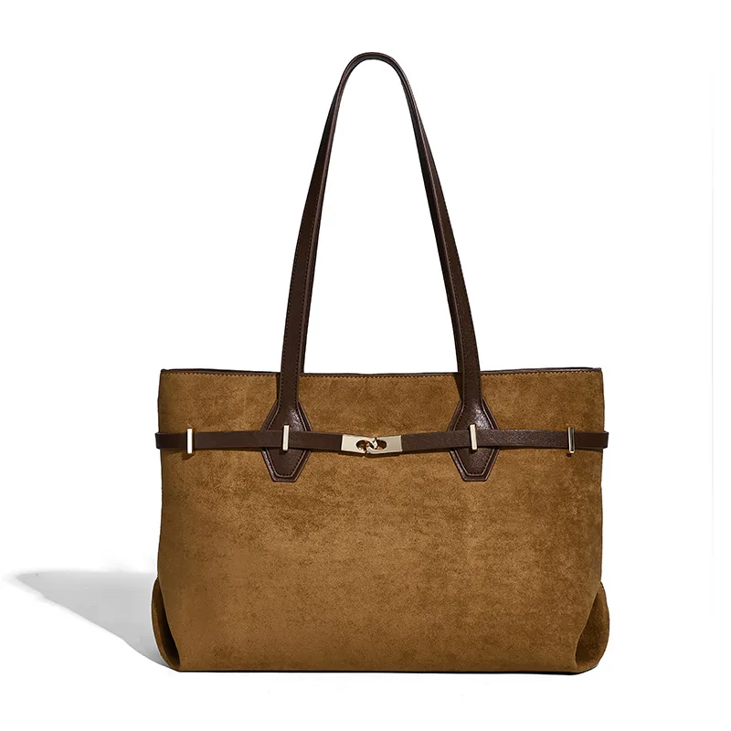 

Ретро матовая кожаная дорожная сумка-тоут для женщин, Новое поступление, модная большая вместительная рабочая сумка на плечо, нишевая дизайнерская сумка для подмышек