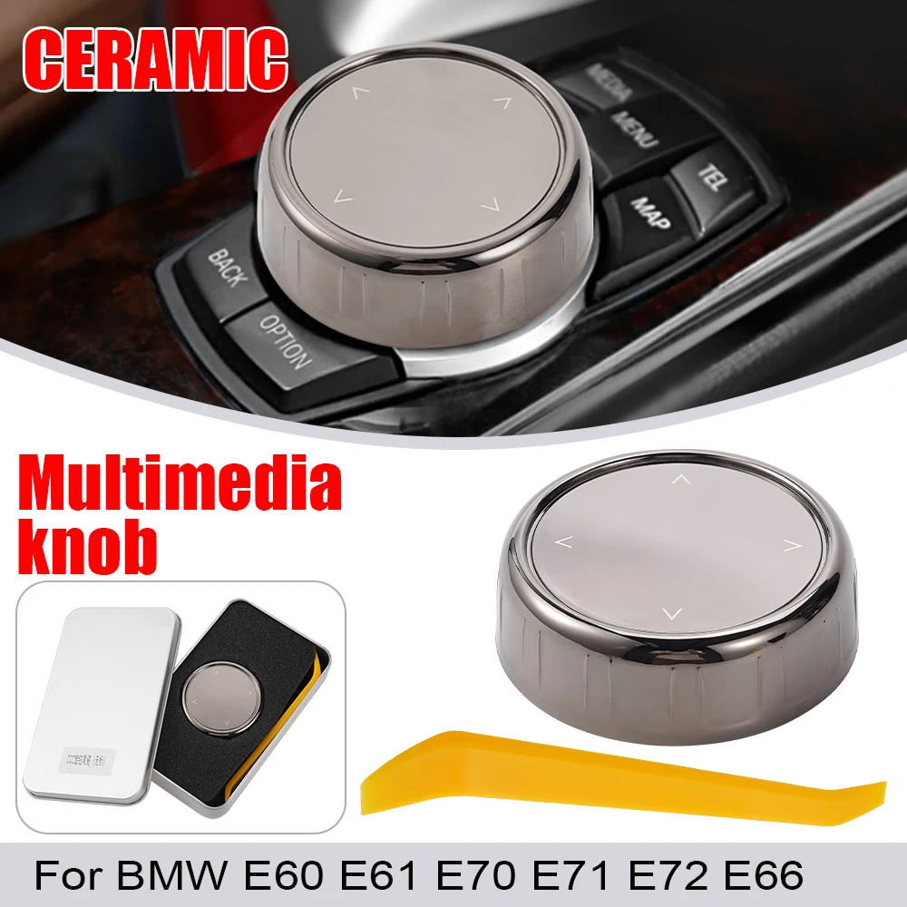 1szt Crystal IDrive Osłona przycisku multimedialnego do BMW E60 E61 E70 E71 E72 E66 serii 5 X5 X6 Środkowe przyciski sterowania Przełącznik Kno