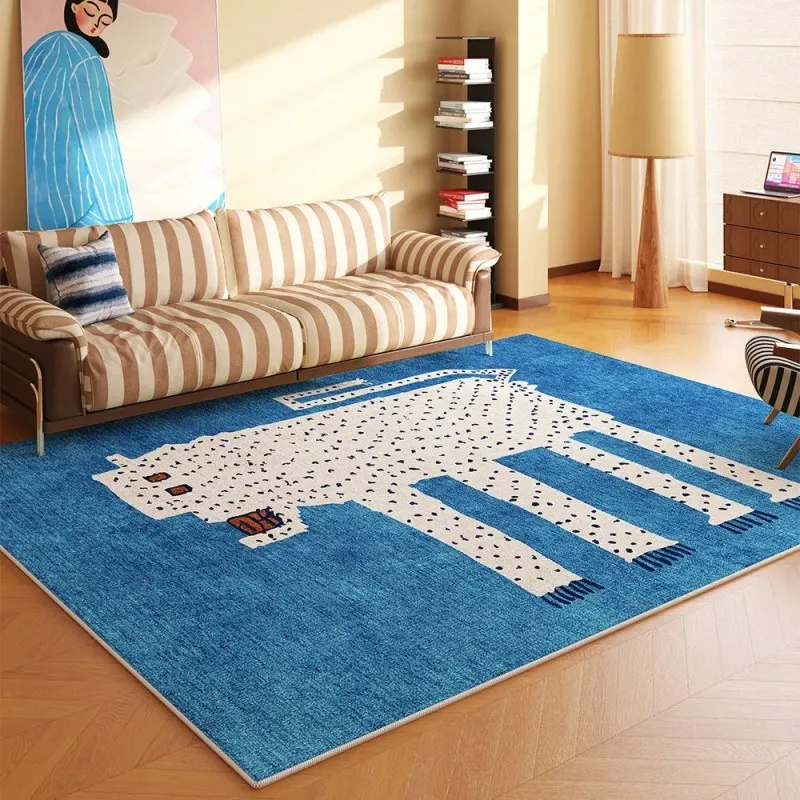 VIKAMA Tapis créatif à motif léopard, antidérapant, lavable, artistique, pour salon, chambre à coucher, décoration de chambre d'enfant