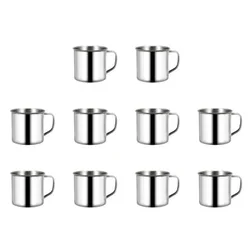 5/10pcs 200ML Stainless Steel Portable Mug Coffee Cup Camping Travel Mug Metal Coffee Tea Cup Mug Milk Tea Cup Tumbler Water Mug