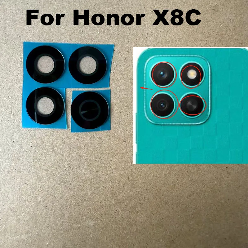New For Huawei Honor X8C Back Camera Glass Rear Lens With Adhesive Sticker Replacement