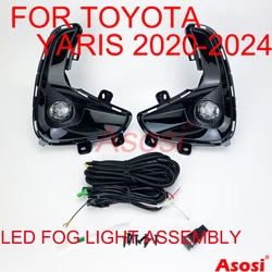 Bumper LED Fog Lights Driving Lamps For Toyota Yaris 2020 2021 2022 2023 2024 Left Right Side /Bulb Switch Wiring Harness Bezel