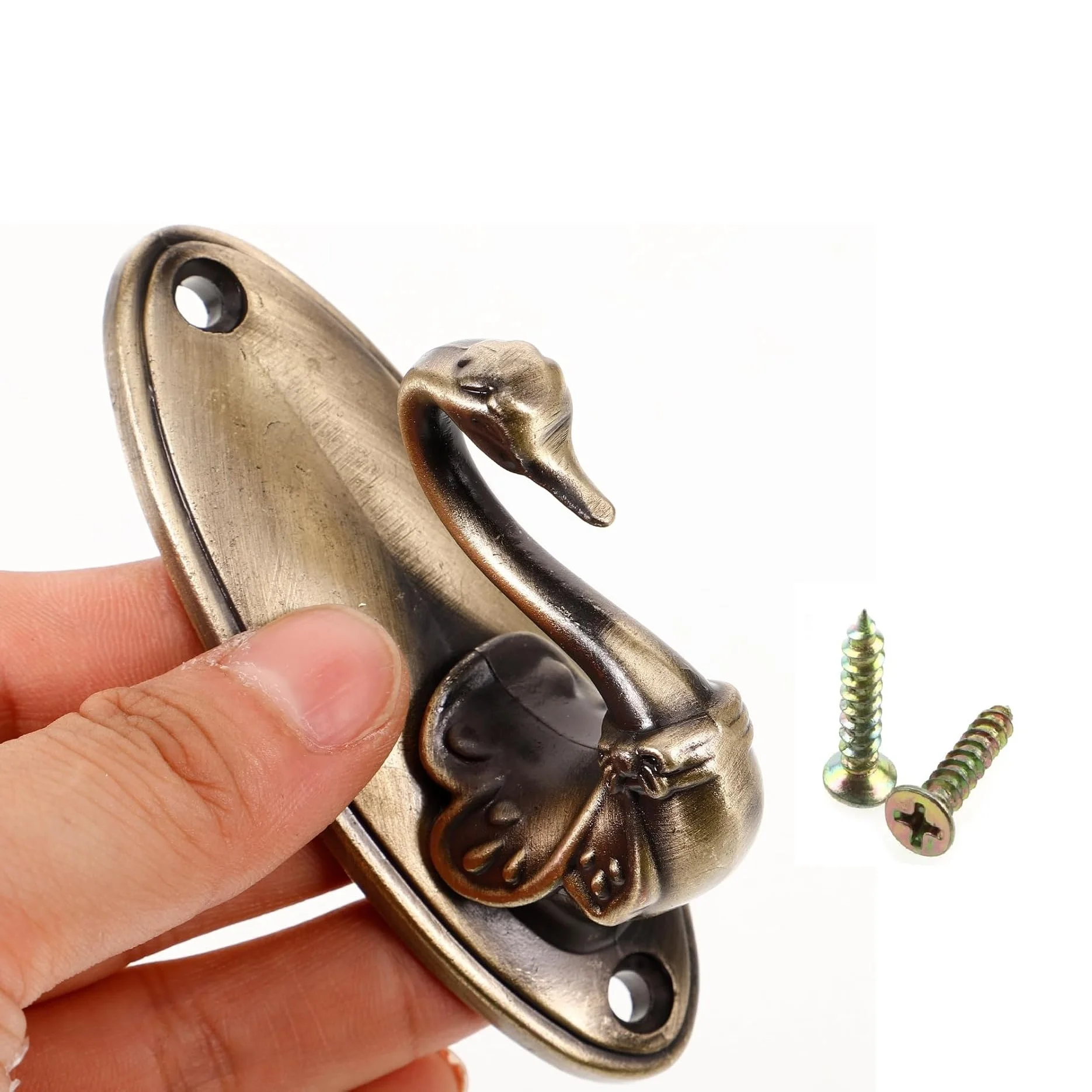 2/4Pcs Swan Style Curtain Holdbacks Hooks Bathroom Towel Hooks Wall Mounted for Hats, Coats, Keys