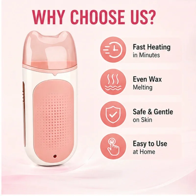 Portable Wax Heater Hair Removal Machine 40W Fast Heating Depilatory Wax Warmer for Home Salon Use