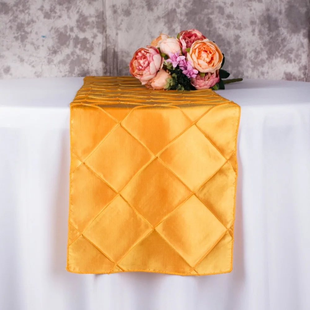 

Minimalist Checkered Table Runner 30*275CM Elegant Taffeta Table Runner Polyester Washable Table Flag Restaurant Decor