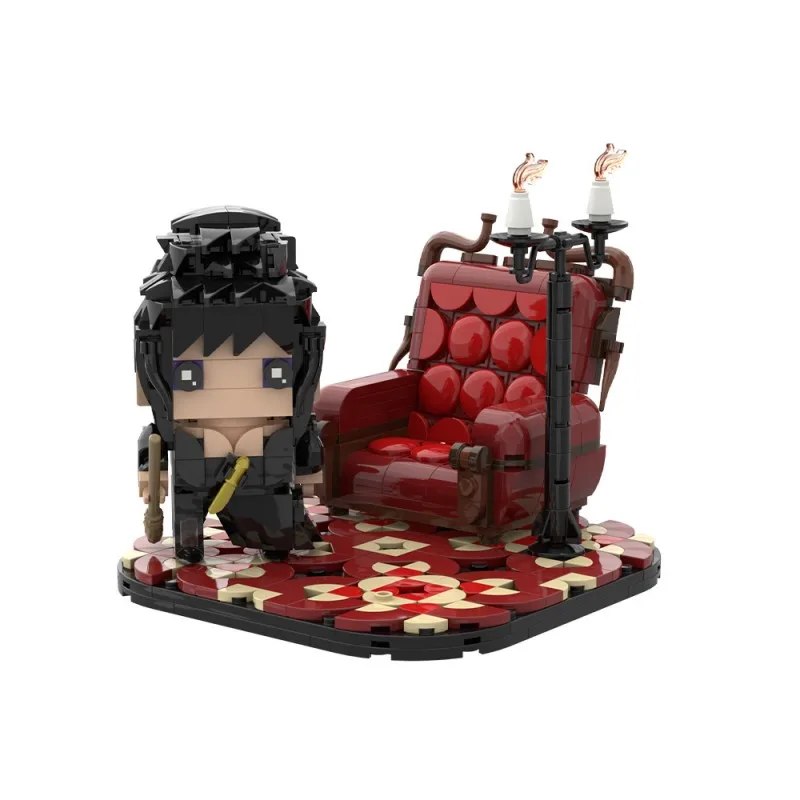 

MOC Horror Movie Hostess Action Figure Building Blocks Macabre Mobile Stage Diorama Construction Set Adults Fun Display Gift