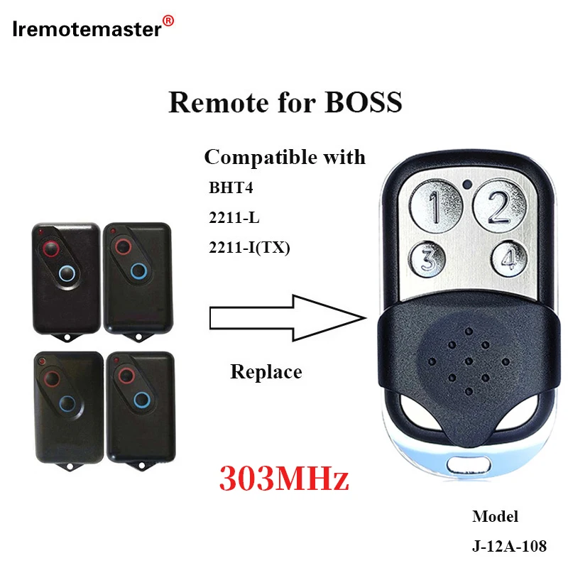 Imagem -03 - Controlo Remoto Boss-porta de Garagem Substituição Linha Aço Guardian Bol4 Bol6 Bol9 Brd1 Brd9 2211-l 2211-l tx 303mhz