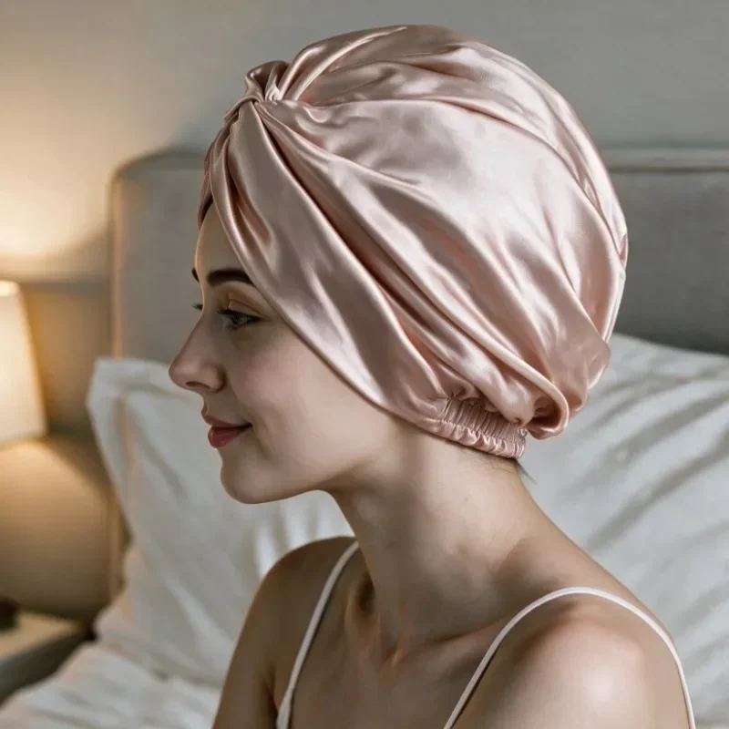 Home Nightcap Shower Cap Wash Cap Chemotherapy Cap Anti Silk Headscarf Hat for Women Soft Comfortable Breathable Adjustable