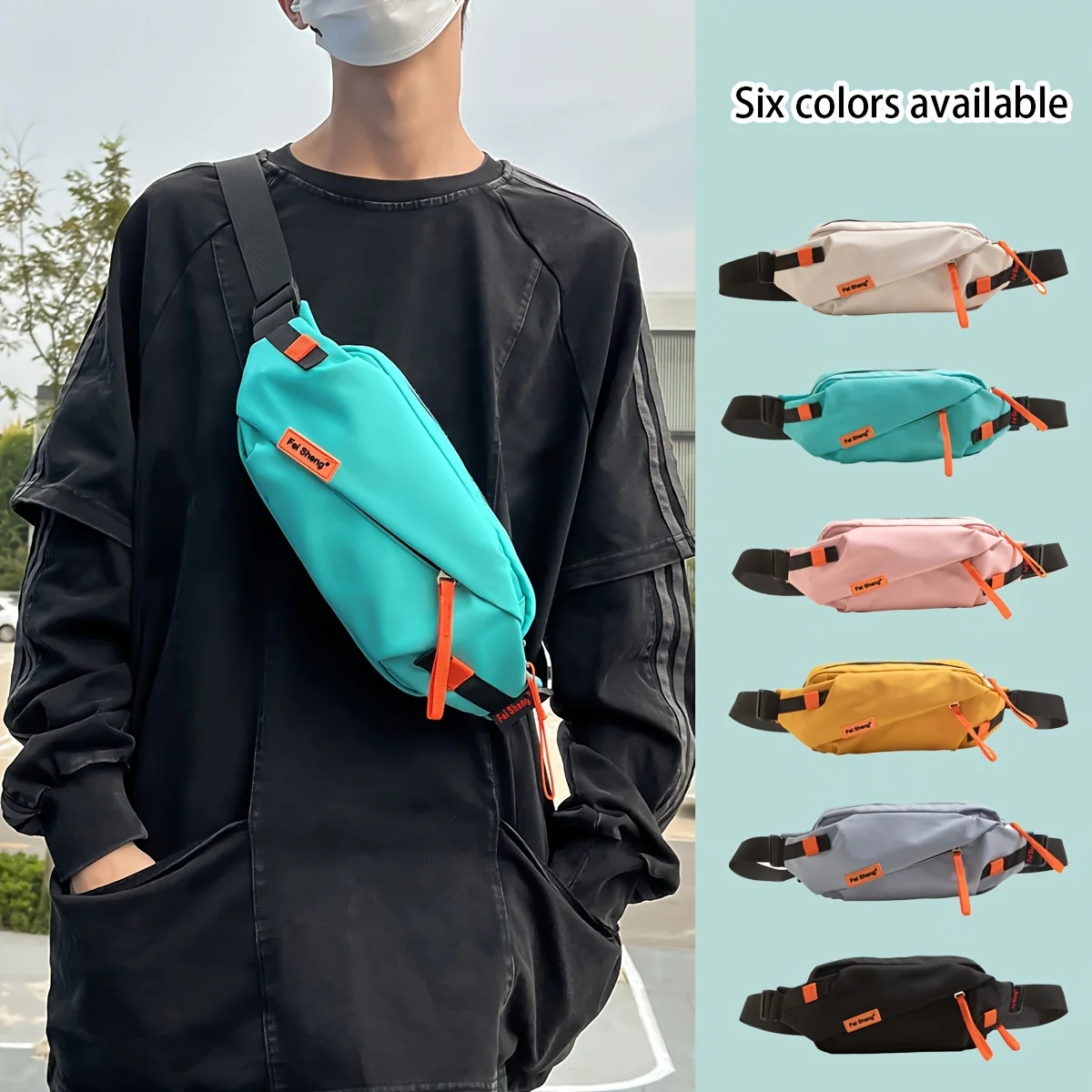 Uniwersalna torba na klatkę piersiową w stylu japońskim dla kobiet, sportowa torba crossbody dla mężczyzn, pojemna torba na ramię w stylu streetwear dla studentów, modna torba biodrowa.