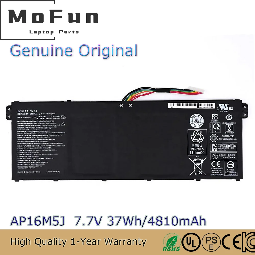 Brand New Original AP16M5J 7.7V 37Wh Laptop Battery for Acer Aspire 3 A314-31-C2L1 A315-32-C67Y A315-53-52CF