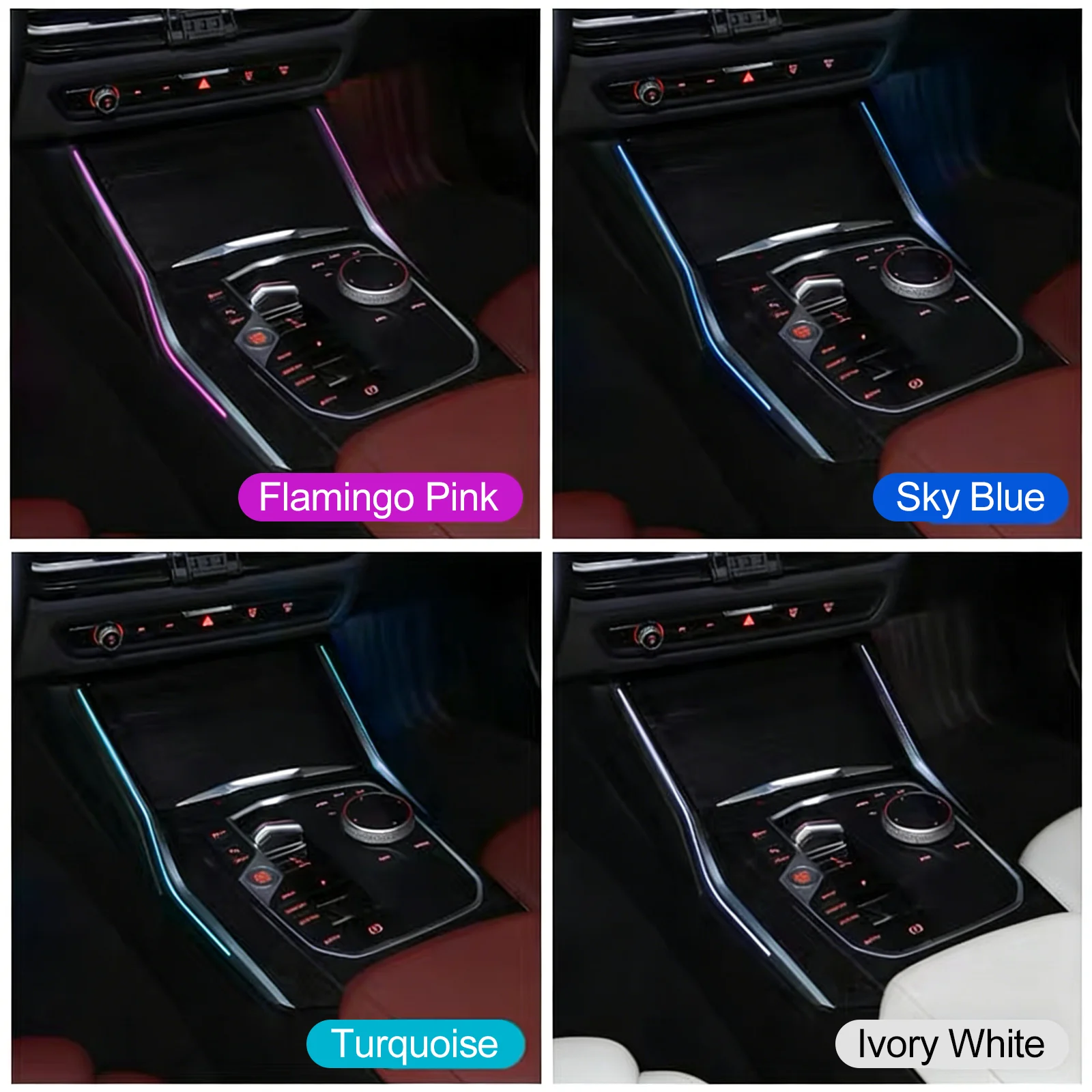 Upgraded LED Interior Ambient Lighting Kit for BMW 3 Series 4 Seriesm M3 M4 M5 2020-2025 Center Console Saddle Decoration Wirele