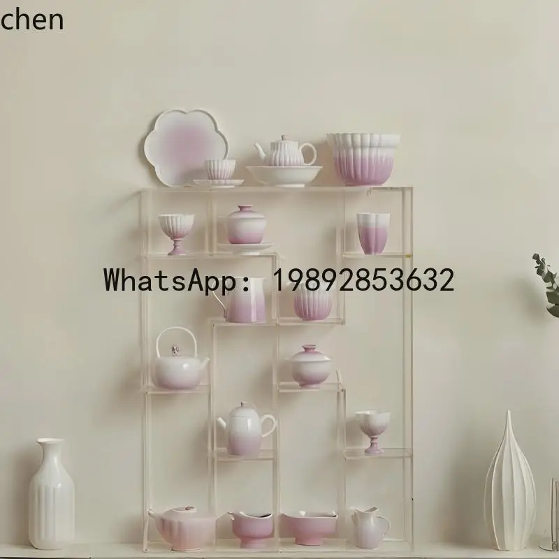 X1 acrylic desktop tea tray, teacup storage rack, teacup display rack, premium bogu rack.