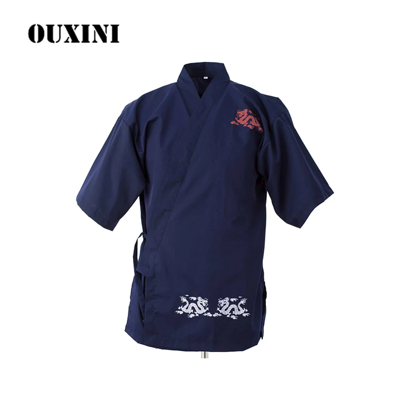 Chaqueta de Chef para hombre, uniforme de cocina para restaurante de Sushi, ropa de trabajo para camarero de Hotel, abrigo de cocinero de barbacoa