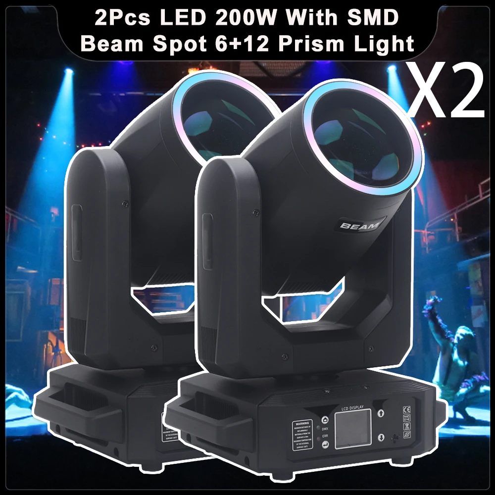 led moving head light com abertura beam gobo efeito arco iris 18 prismas iluminacao dj dmx stage efeitos de discoteca bar pecas por lote 01