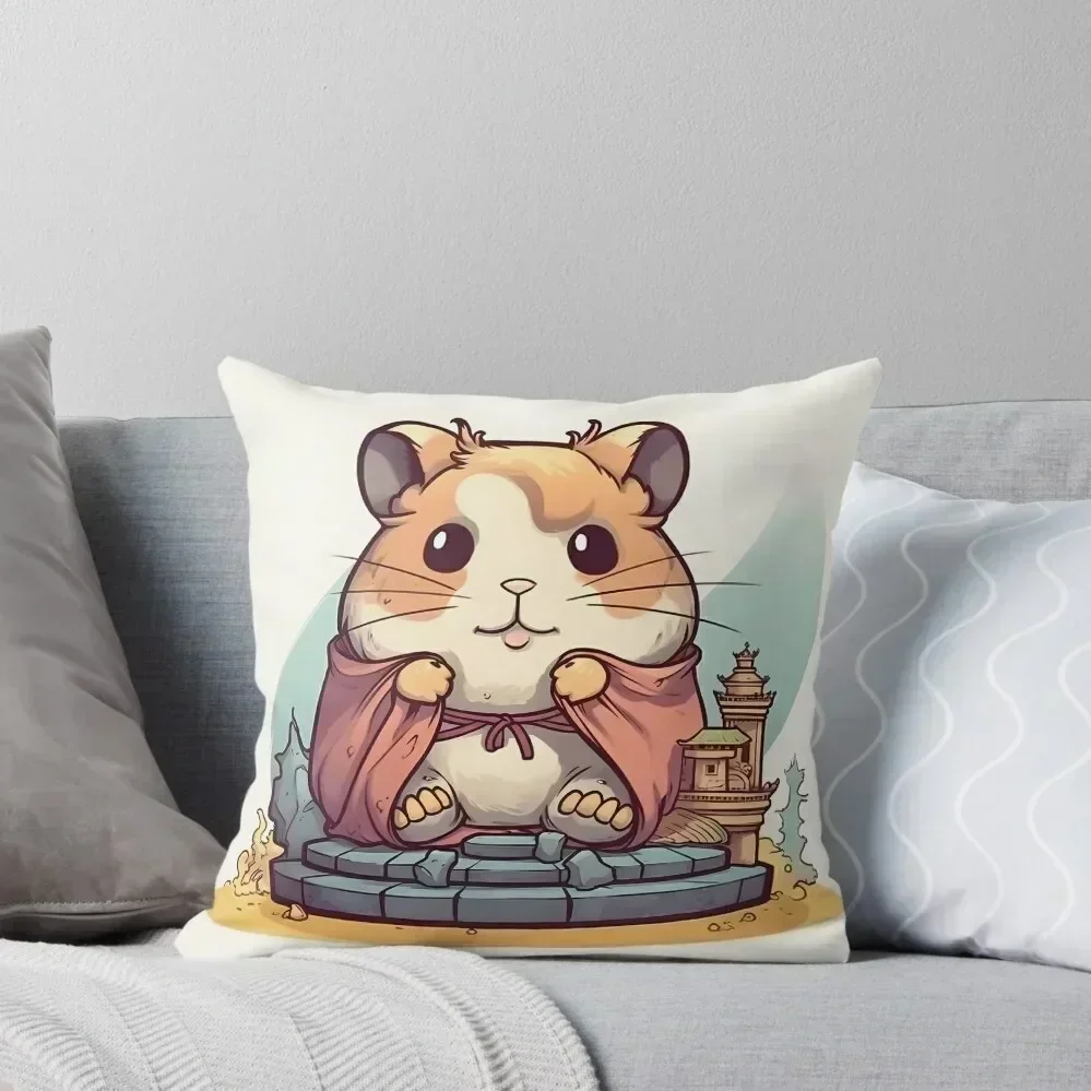 

ADORABLE & CUTE BUDDHA HAMSTER Throw Pillow New year Christmas Pillow Cases Cushions Home Decor Elastic Cover For Sofa pillow