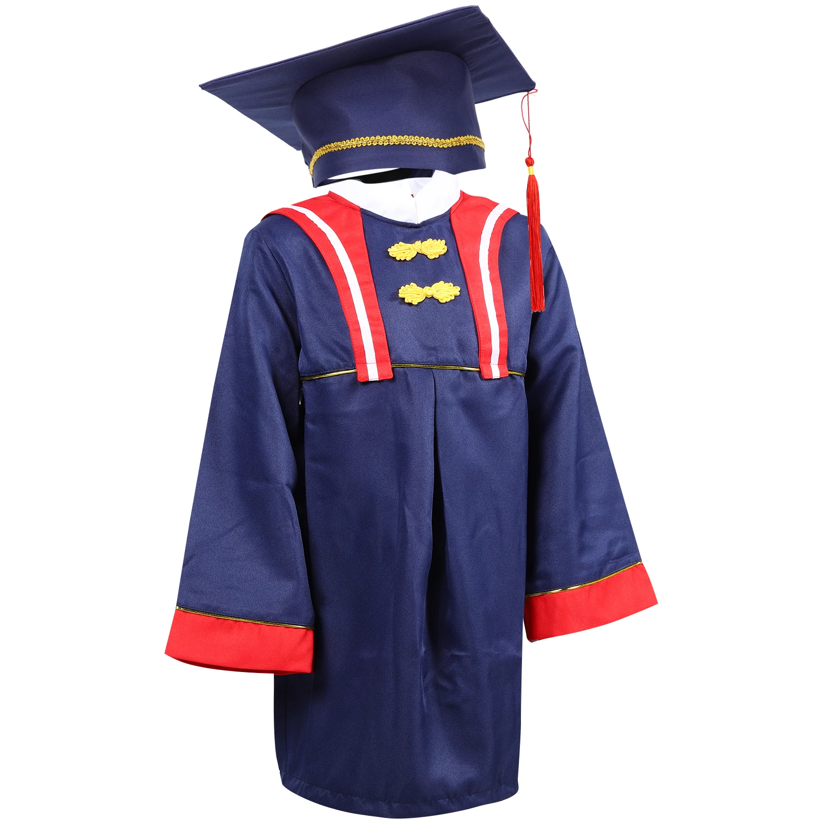 

Graduation Gown Doctoral Cap Robes Hat Tassel Set Preschool Child Ceremony Dress Kindergarten Graduation Dress Uniforms