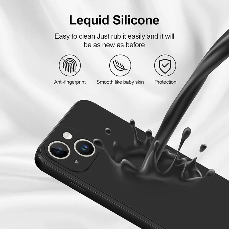 2PCS Tempered Glass And Phone Case For iPhone 15 14 13 12 11 Pro Max X XR XS 8 7 6 Plus Soft Shockproof Protective Black Cover
