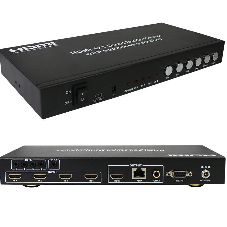 HDMI 4x1 Quad Multi-Viewer Seamless Switcher Support LAN upto 50m