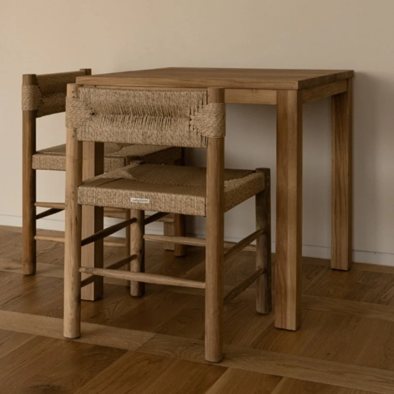 

Wabi Sansan simple solid wood dining chair, retro medieval backrest chair