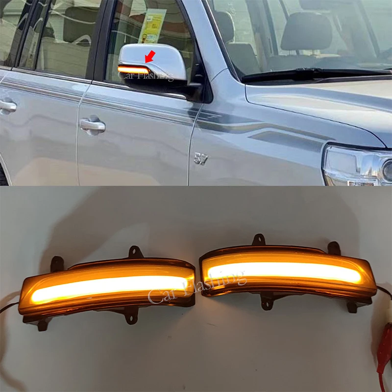 For Toyota Land Cruiser FJ200 LC200 Prado FJ150 Rearview mirror turn signal a pair Car turn signal lights