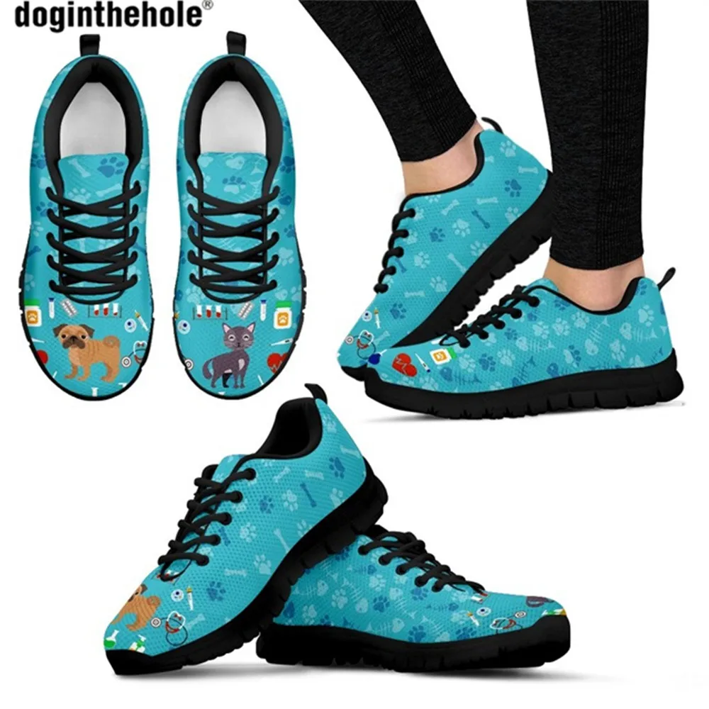 

Doginthehole Veterinary Diagram Pattern Air Mesh Sneakers Shoes for Women Spring Summer Female Flats Shoes Feminino Zapatillas