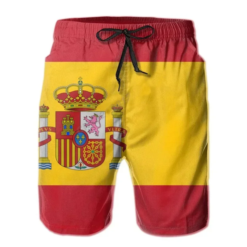 

England Britain Flag Graphic Beach Shorts Men 3D Print Spanish Emblem Board Shorts Swimsuit Summer Swim Trunks Cool Kids Shorts