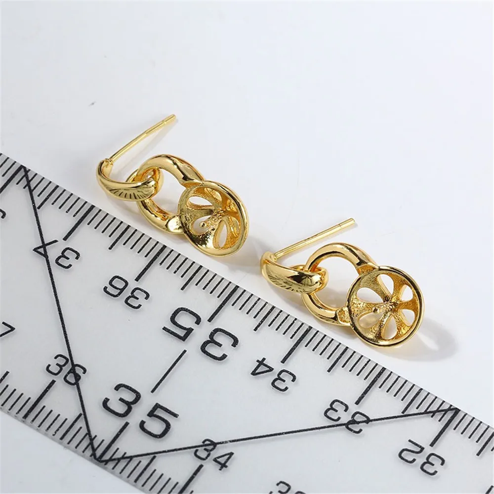 DIY Pearl Earring Accessories,14K Gold Plated Brass Metal Square Earwires Earring Fixtures Fasteners For Jewelry Making