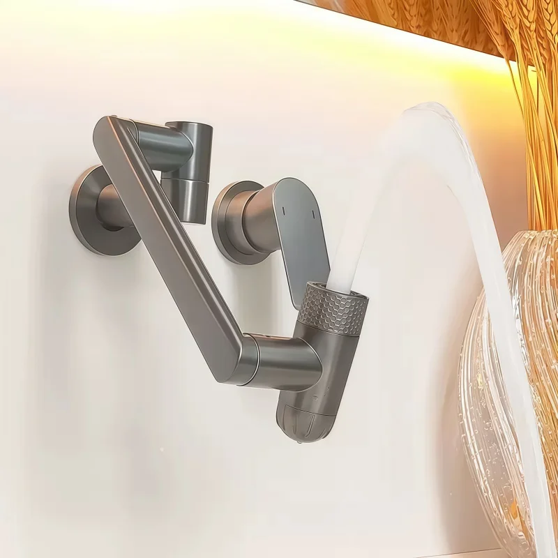 Concealed In-Wall Hot and Cold Water Faucet for Kitchen, Laundry Sink, Balcony, Washbasin, Universal Rotating Cat Mixing Valve