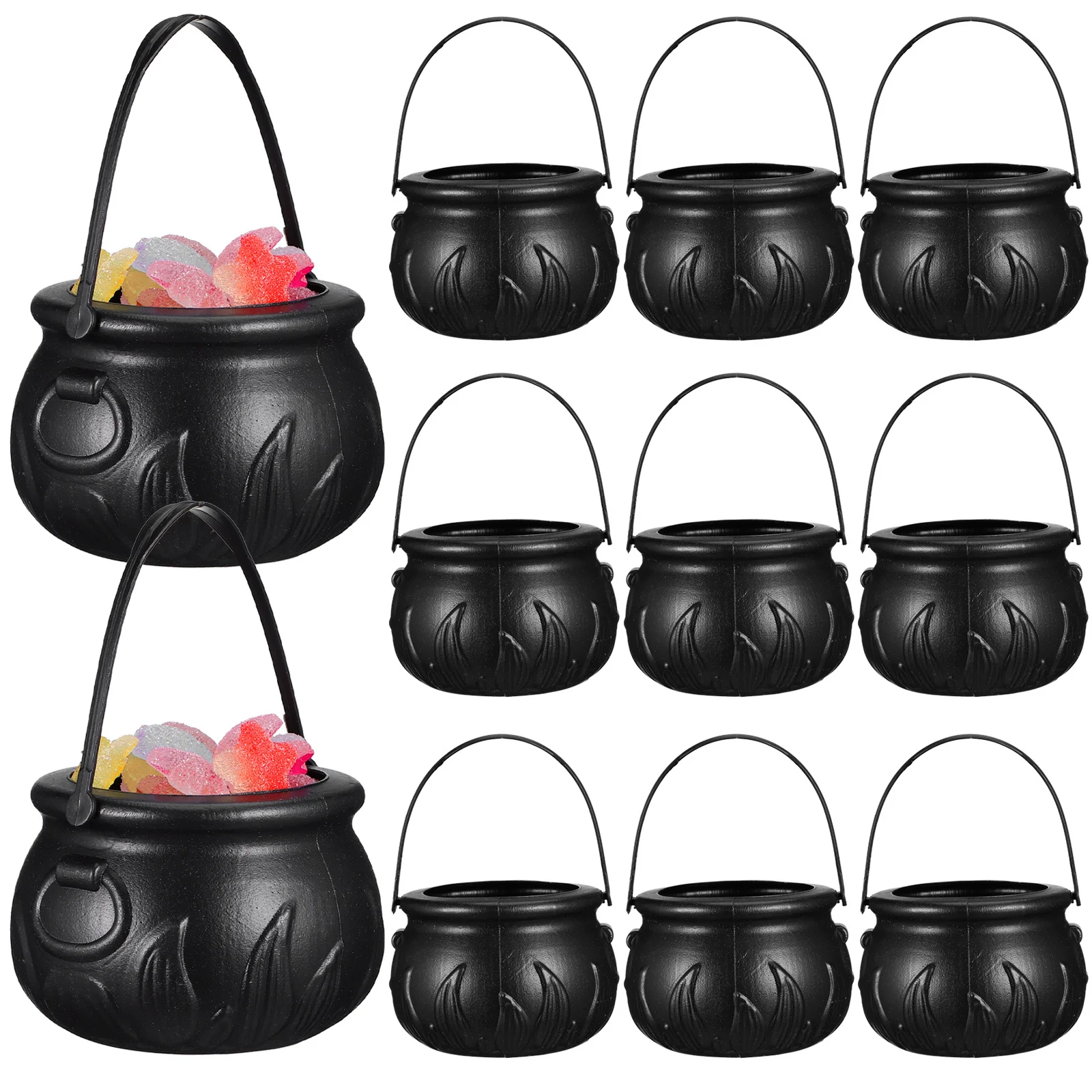 

12 pcs Witch Bucket Props Halloween Pumpkin Bucket Pvc Lightweight Lifelike Design Party Bar Ktv Decor