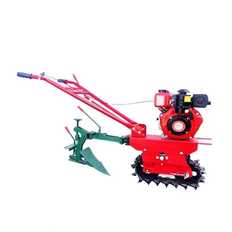 Hand-Held Micro-Tiller Slope Rotary Tiller Chain Track Tiller Garden Farm Orchard Mountain