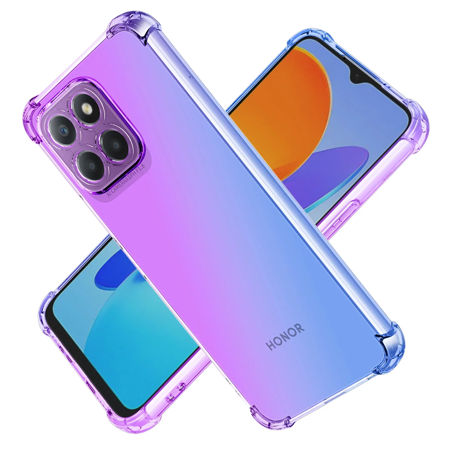 

Clear Cute Gradient Case for Honor X10 X9 X8 X7 X6 9X 8X 9S 8S 9C 9A 10X Lite Slim Anti Scratch Flexible TPU Shockproof Cover