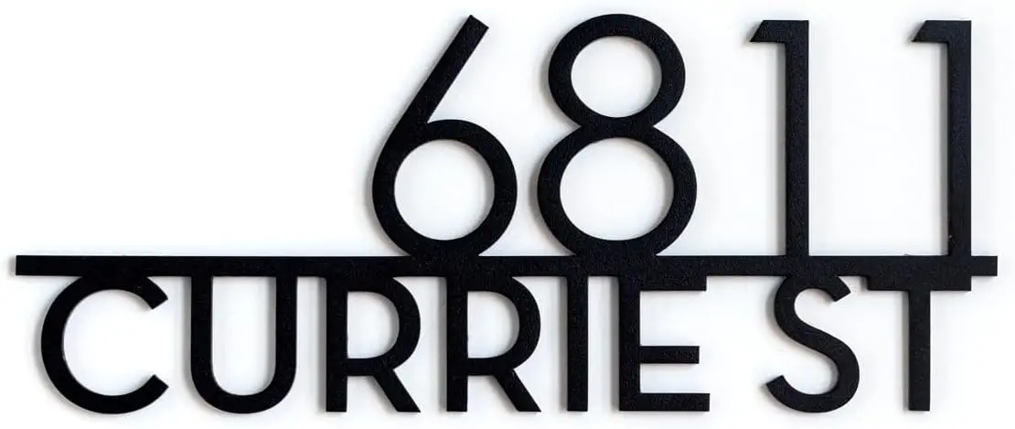 House Number Street Name Sign Steel Custom Length 18 Inch