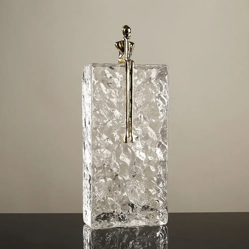 Crystal Brick Wall Golden Figure Ornament Light Luxury Creative Figure Art Ornament Wedding Decoration Crafts