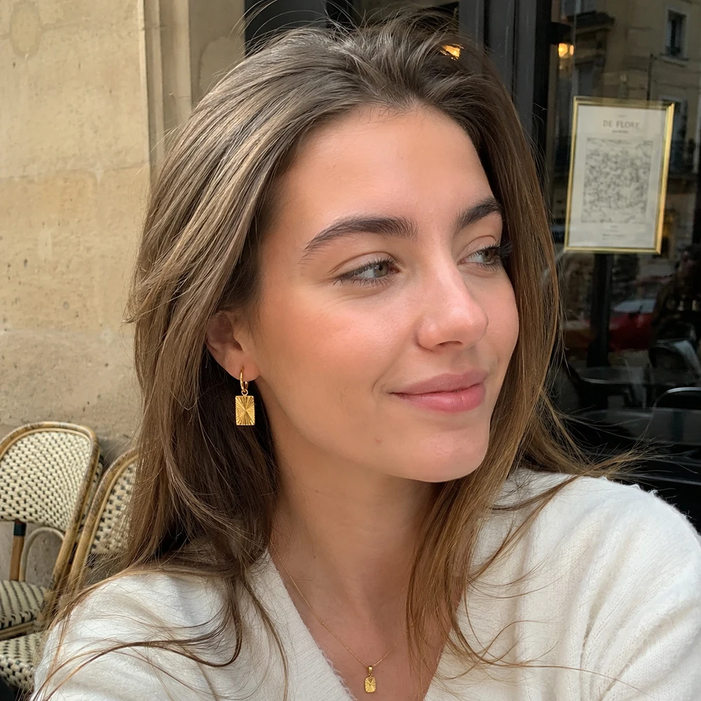 Women's 18K Gold Plated Waterproof Necklace Earring Set