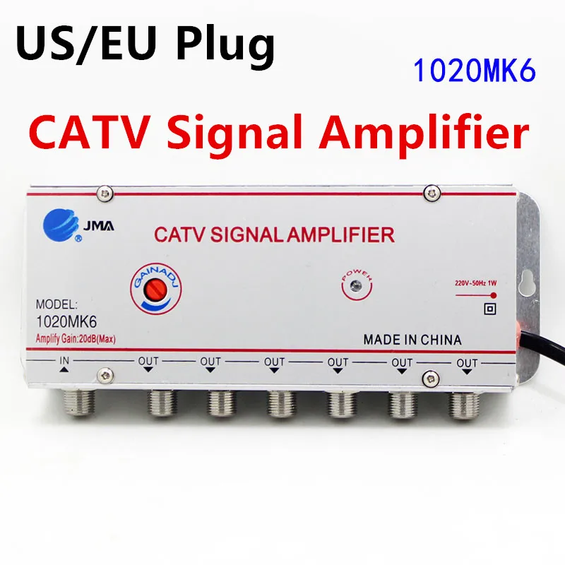 US/EU Plug 2/3/4/6/8 Way 20DB CATV Antenna Signal Amplifier Booster Cable TV Splitter Digital TV Equipments 45Mhz to 860MHz