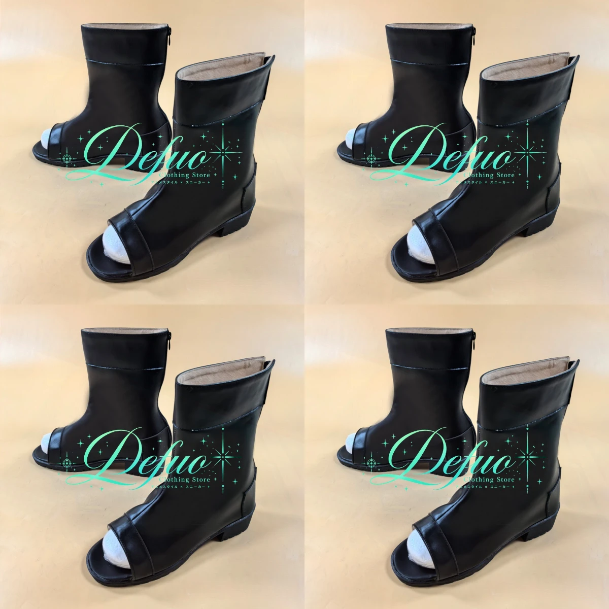 Sakura HarunoUzumaki Cosplay Shoes Black Bootsanime Performance Sandals, Unisex Men's and Women's Halloween Props