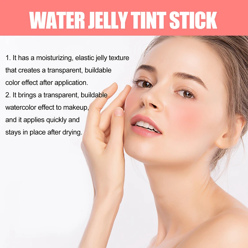 EELHOE Water Jelly Tint Stick Blush Lip Gloss Stick Whitening Natural Long Lasting Lip Matte Moisturizing Lip Gloss Makeup 2024