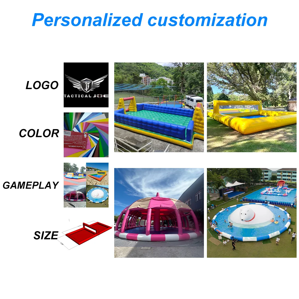 Inflatable Volleyball Pool, 6x12m/19.7x39.4ft Commercial 0.9mm PVC Above Ground Swimming Pool, Blow Up Play Pool, Water Game
