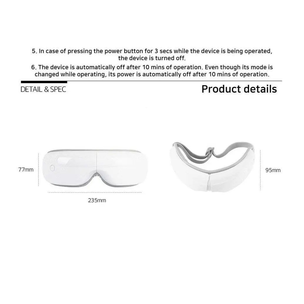 Bluetooth Music Eye Massager with Heating, Air Pressure, and 3D Functionality