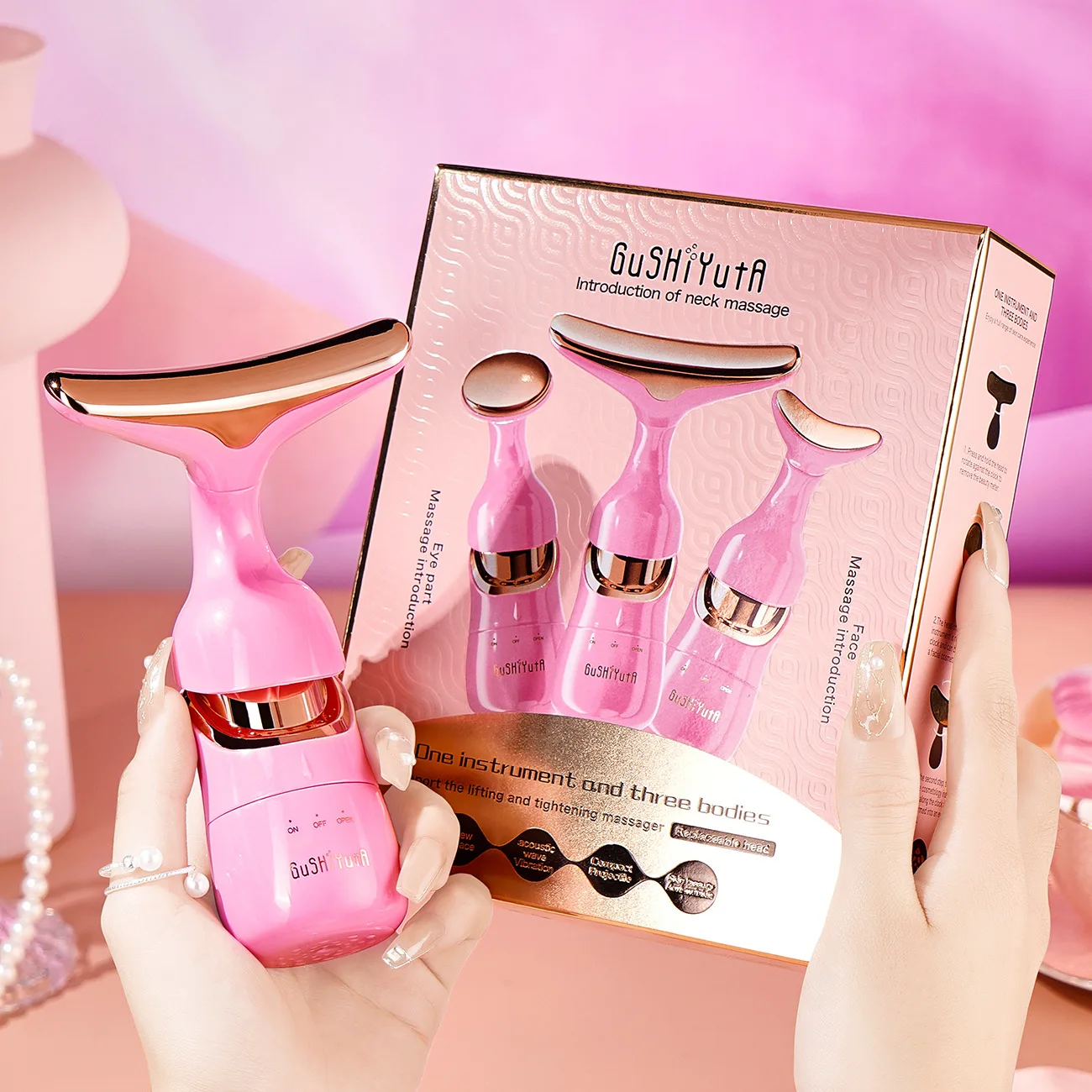 เครื่องนวดคอและใบหน้า Sonic 3-in-1 – ยกกระชับ และลดริ้วรอย |   เครื่องนวดและอุปกรณ์ความงามสําหรับใช้ในบ้าน