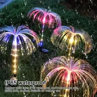 2PCS 2 Solar Jellyfish Lights Outdoor Patio Lights Dark Auto Light Garden Ambience Waterproof Night Light