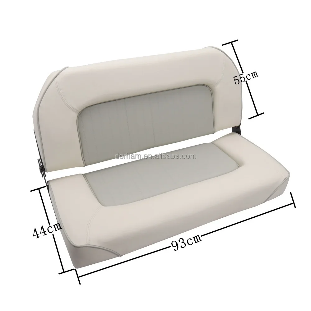 Marine Double Folding Bench Seat Low Back High Density Cushion Foldable Boat Chair Custom Seating for Yacht Vessel Fishing Ship